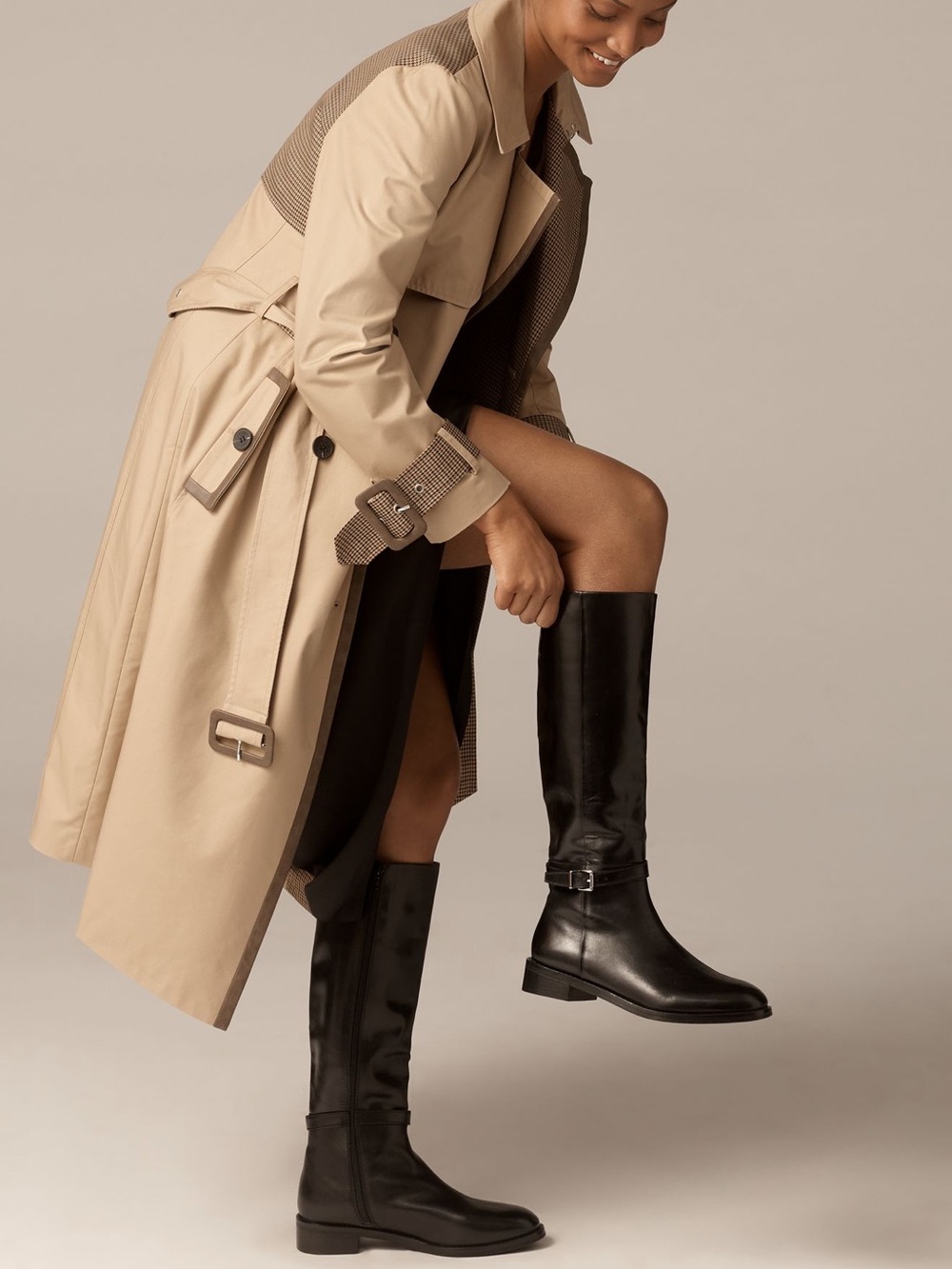 NIB Anthropologie Maeve Classic Dark Brown Leather Knee-High Riding Boots